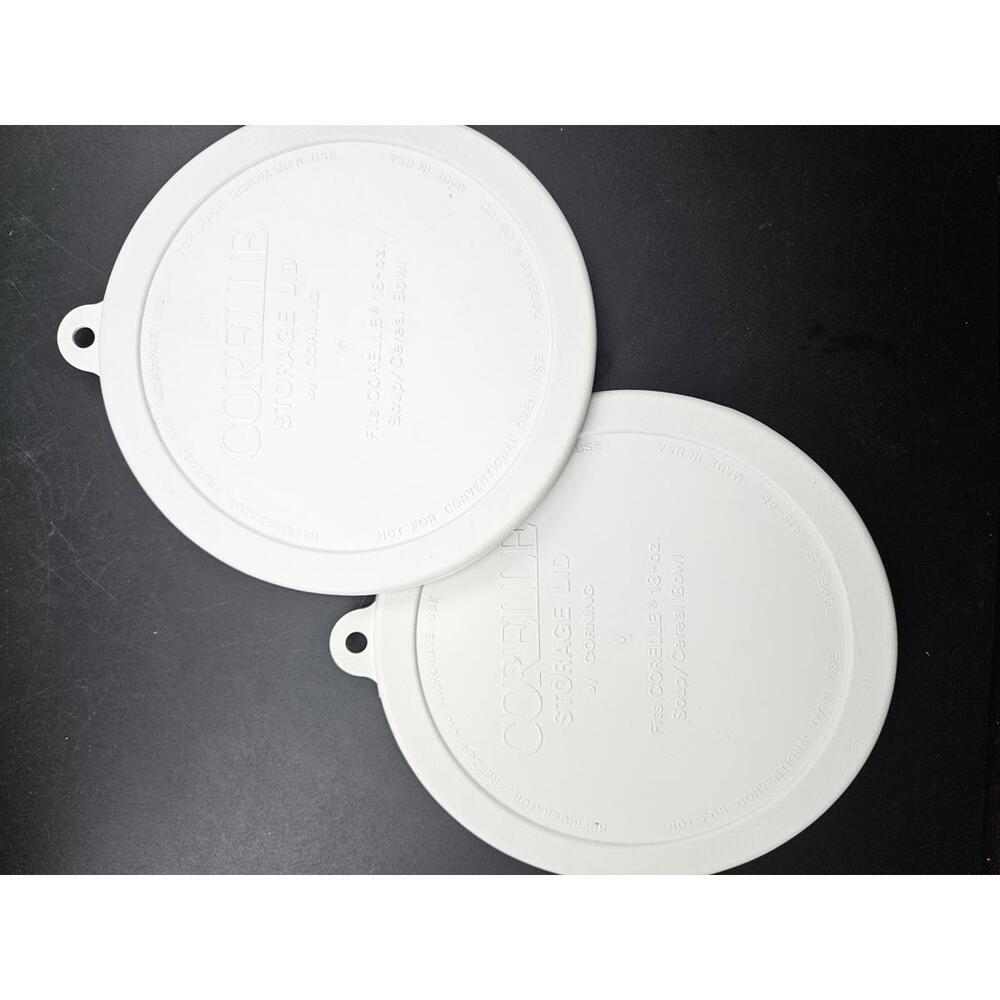2 Corelle Storage Lids 6.25" for 18-oz. Soup/Cereal Bowl White - 418PC